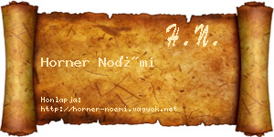 Horner Noémi névjegykártya